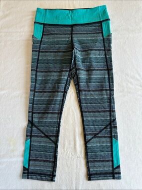 Lululemon Pace Rival Crop Space Dye Twist Naval Blue Peacock Blue 6